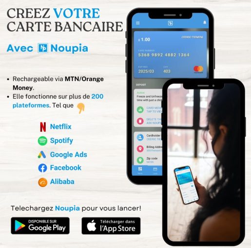 www.noupia.com Carte virtuelle au Cameroun